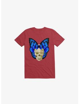 Wings Of Death Butterfly Skull Red T-Shirt, , hi-res