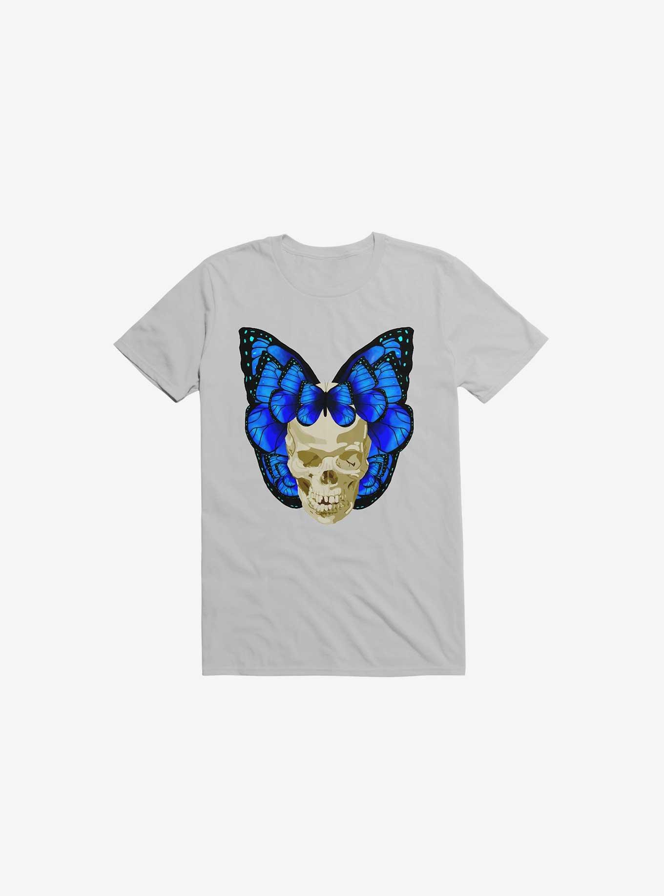 Wings Of Death Butterfly Skull Ice Grey T-Shirt, , hi-res