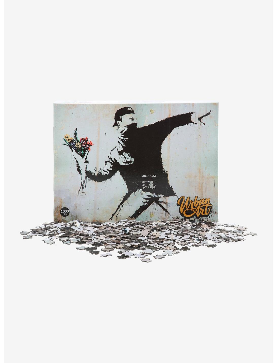 Urban Art Banksy Rage, The Flower Thrower Puzzle, , hi-res