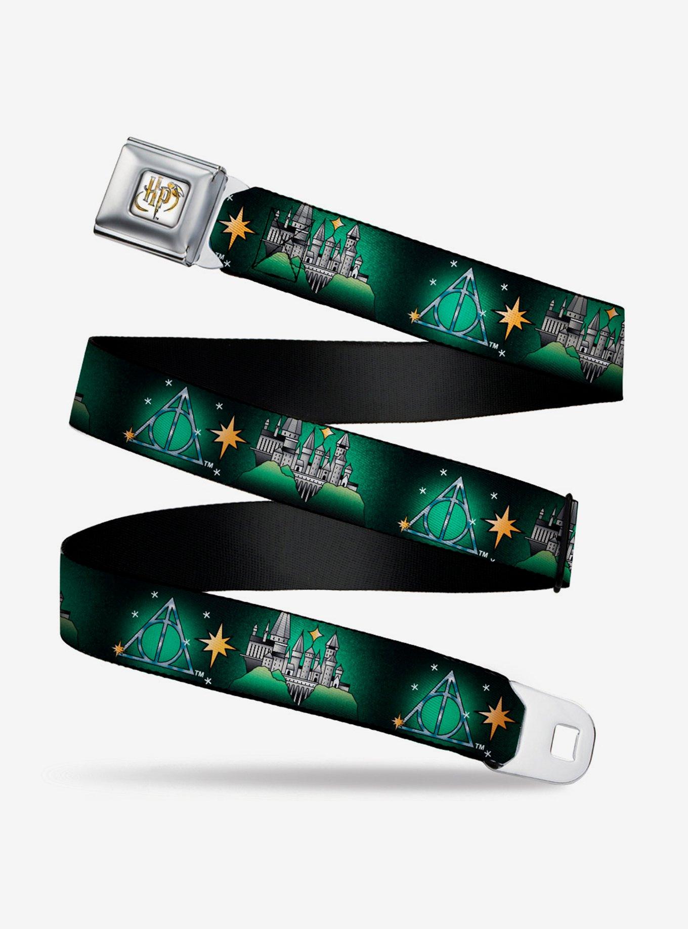 BUCKLEDOWN Harry Potter Hogwarts And Deathly Hallows Tattoo Seatbelt Belt