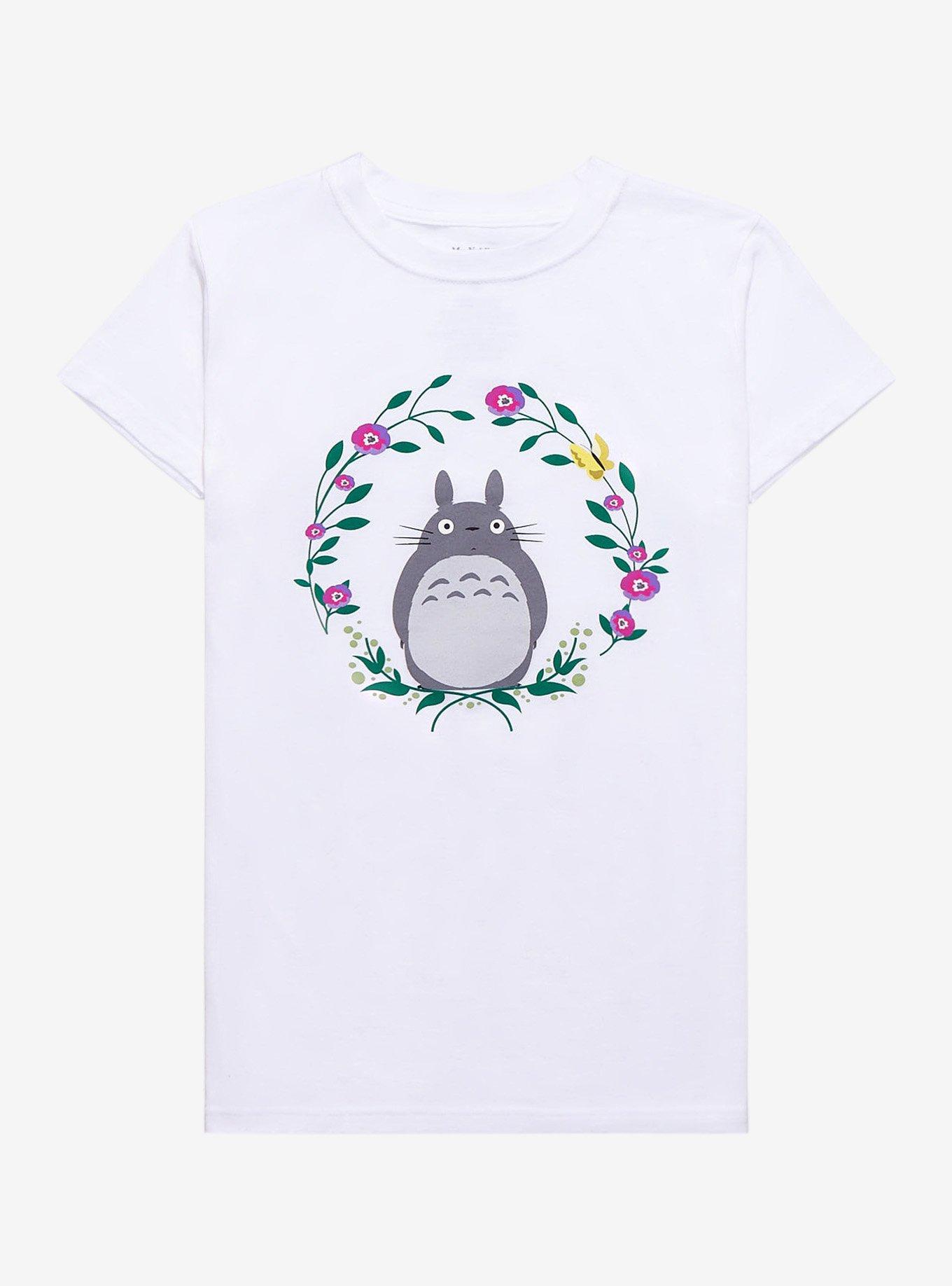 Studio Ghibli My Neighbor Totoro Floral Wreath Girls T-Shirt, MULTI, hi-res