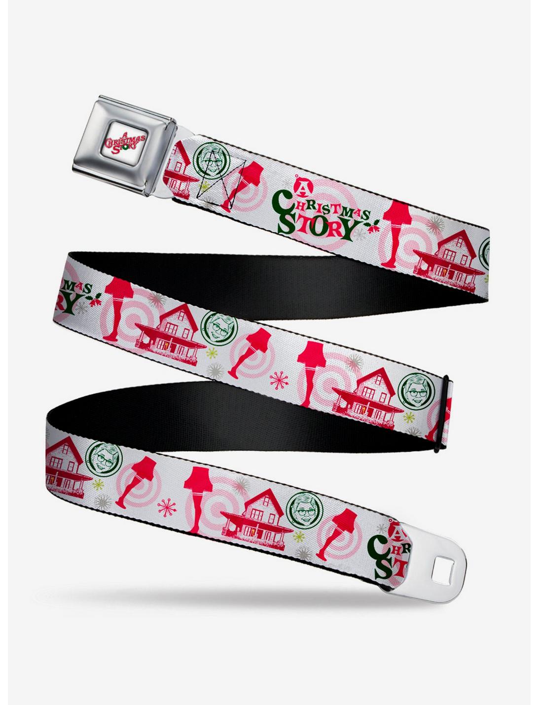 Plus Size A Christmas Story Icons Seatbelt Belt, RED, hi-res