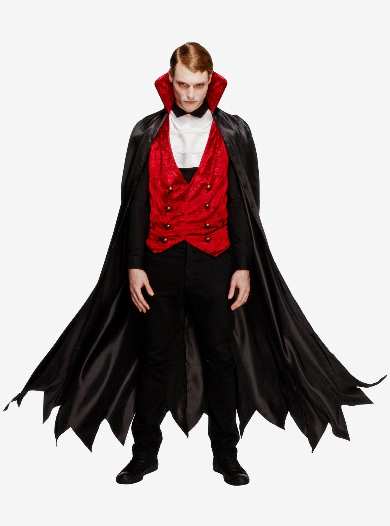 Black & Red Vampire Costume, BLACK, hi-res