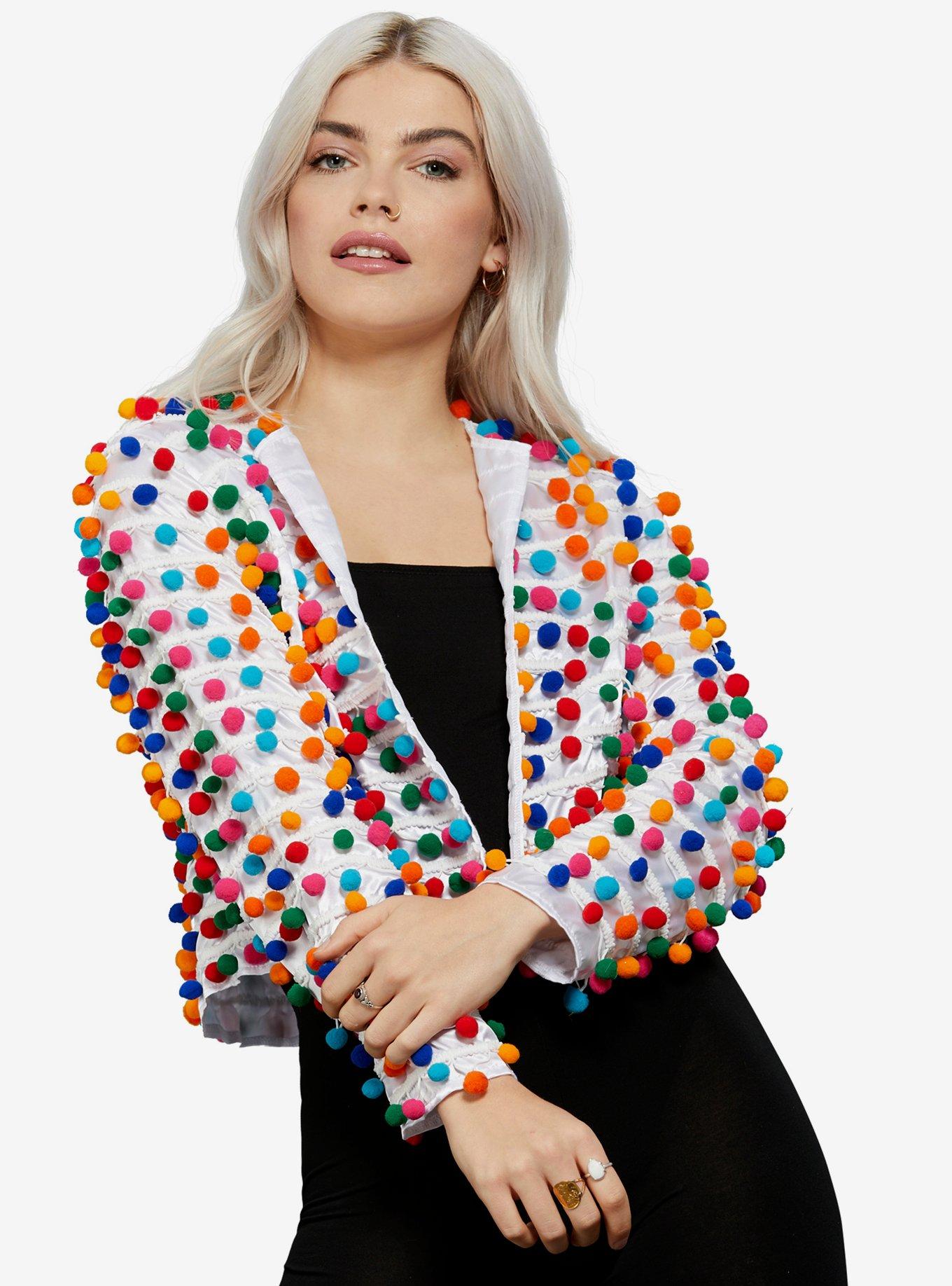 Pom Pom Party Jacket Rainbow, , hi-res