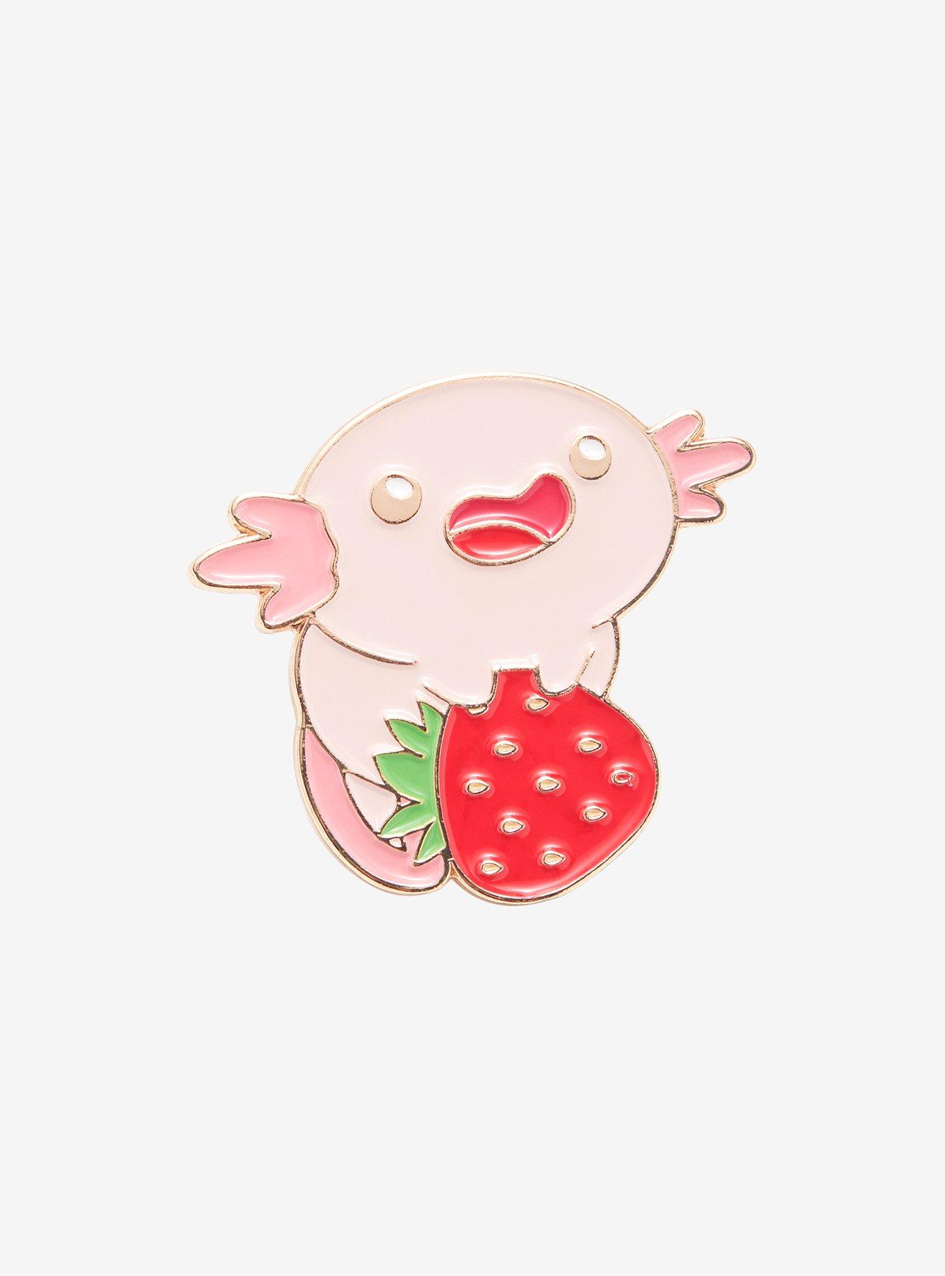 Axolotl & Strawberry Enamel Pin - BoxLunch Exclusive, , hi-res
