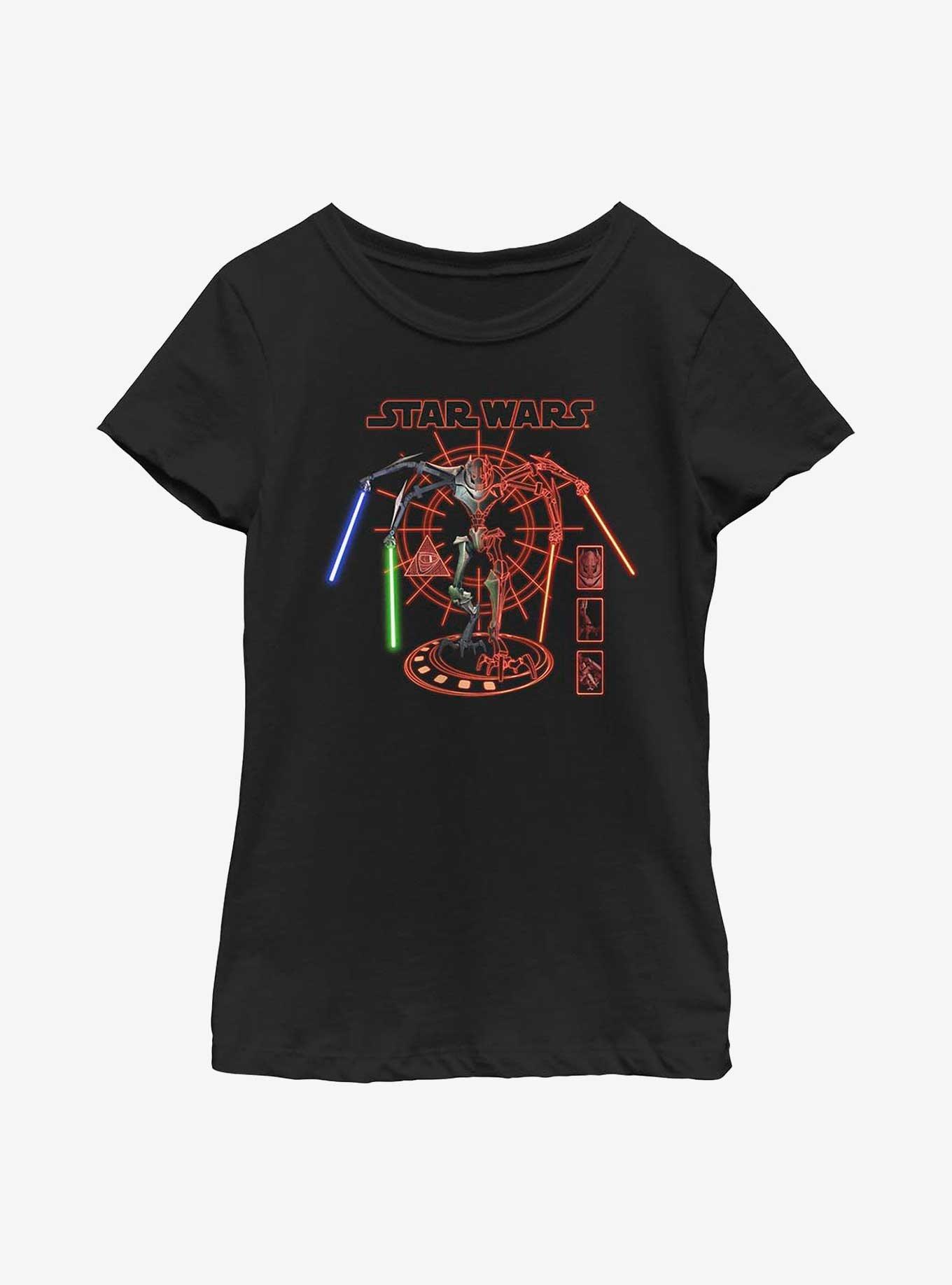 Star Wars General Grievous Blueprint Youth Girls T-Shirt, BLACK, hi-res