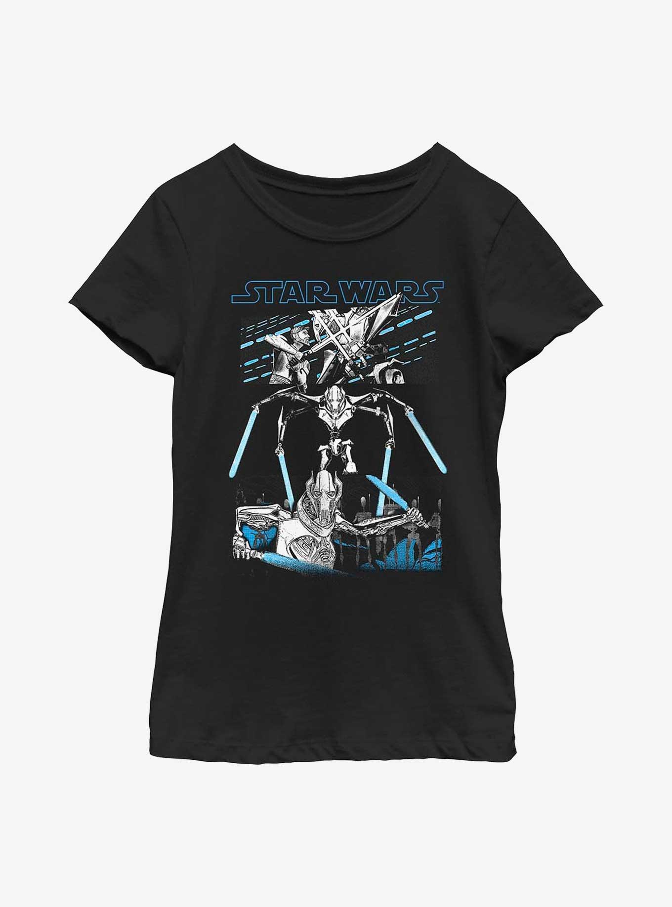 Star Wars General Grievous Tri Panel Youth Girls T-Shirt, BLACK, hi-res