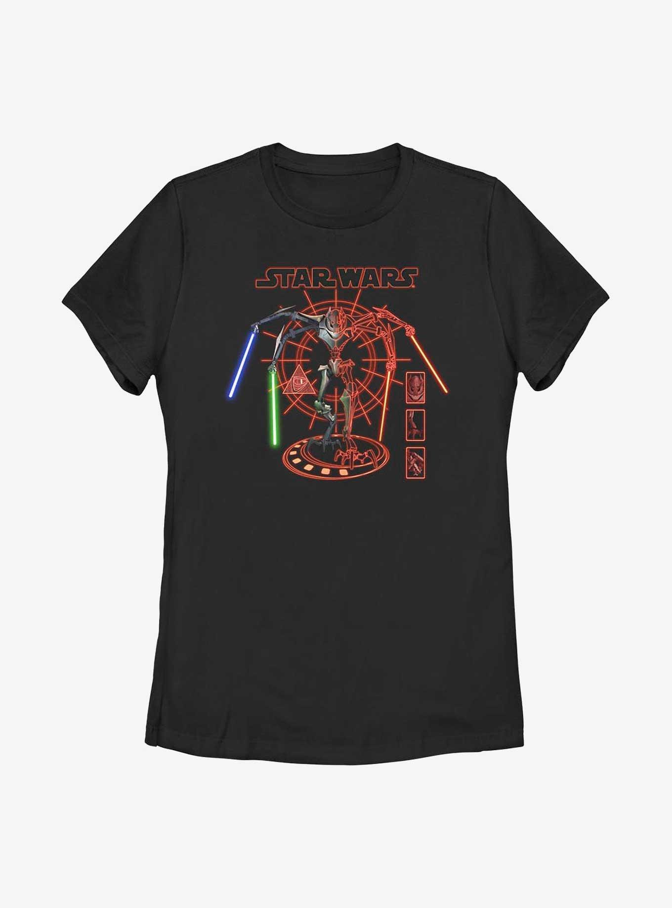 Star Wars General Grievous Blueprint Womens T-Shirt, BLACK, hi-res view 1