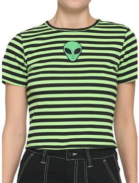 Black & Green Alien Girls Crop Baby T-Shirt, , hi-res