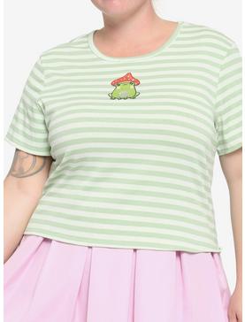 Frog Mushroom Stripe Girls Crop Baby T-Shirt Plus Size, , hi-res