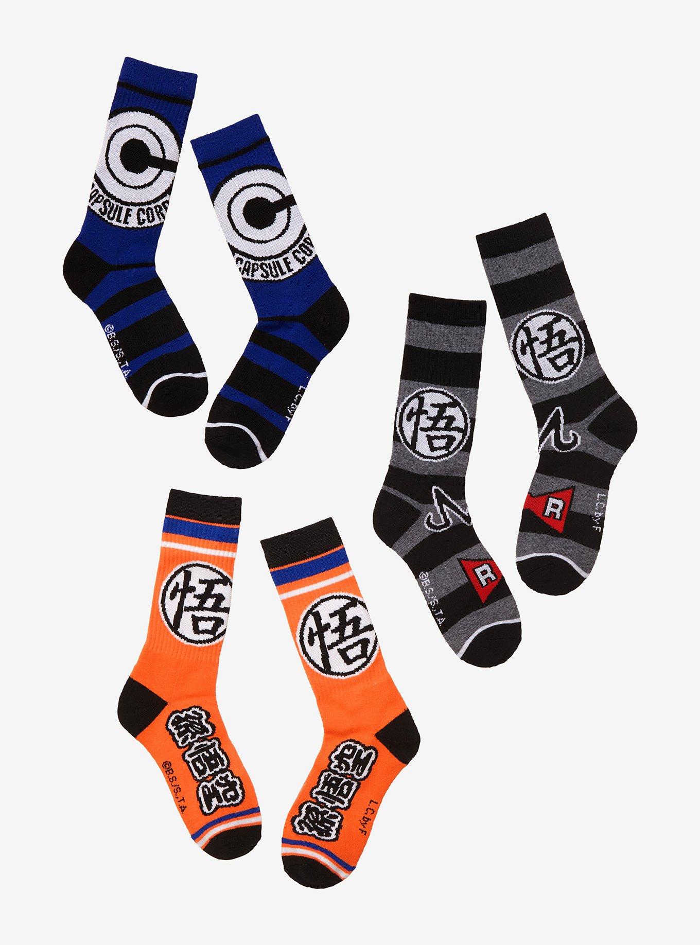 Dragon Ball Z Crew Socks 3 Pair, , hi-res