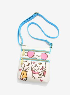 Loungefly Disney Winnie the Pooh Piglet & Pooh with Balloons Sketch Crossbody Bag - BoxLunch Exclusive 