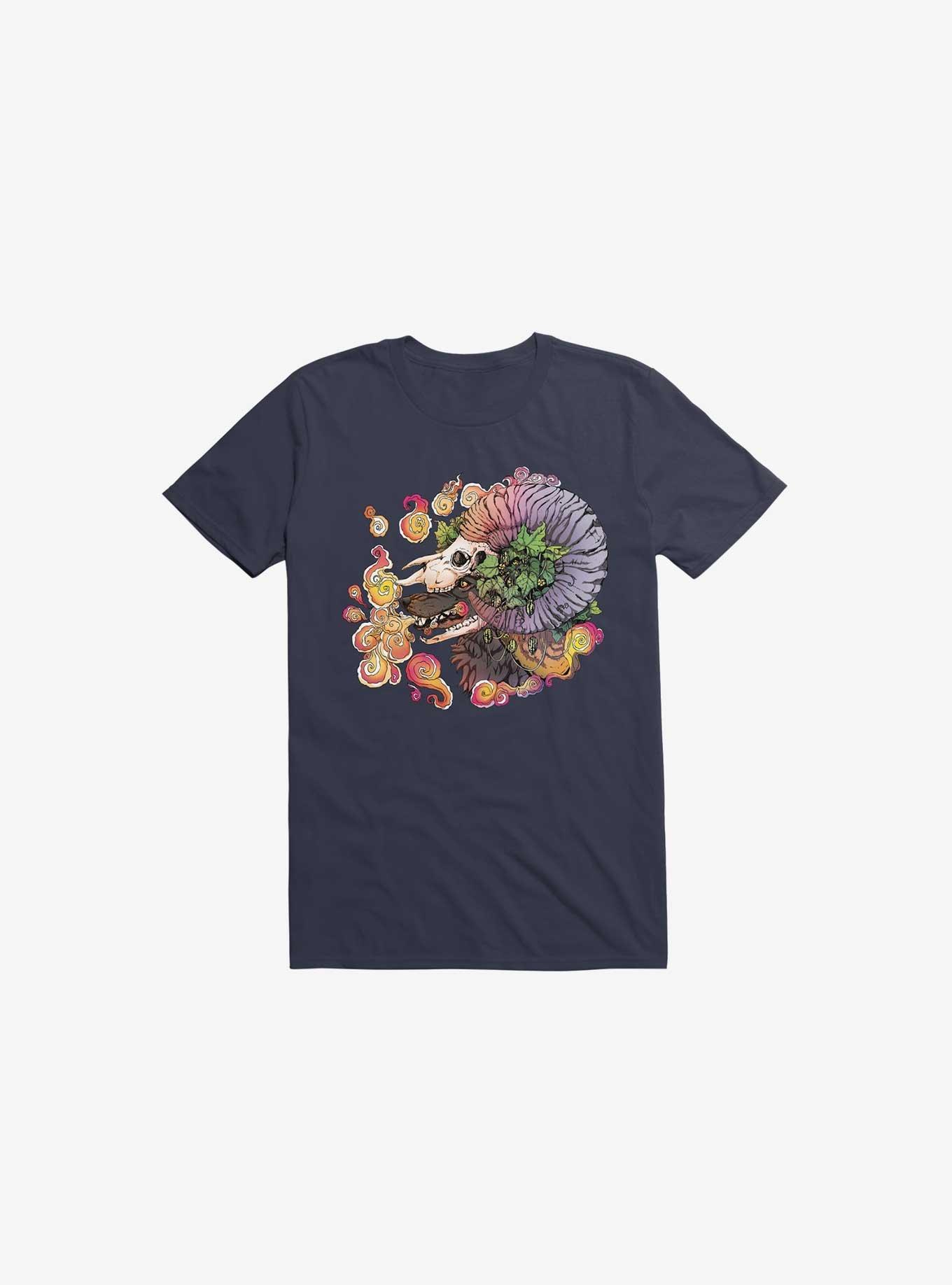 What Doesn't Kill You Becomes Your Armor Wolf And Sheep Navy Blue T-Shirt, , hi-res