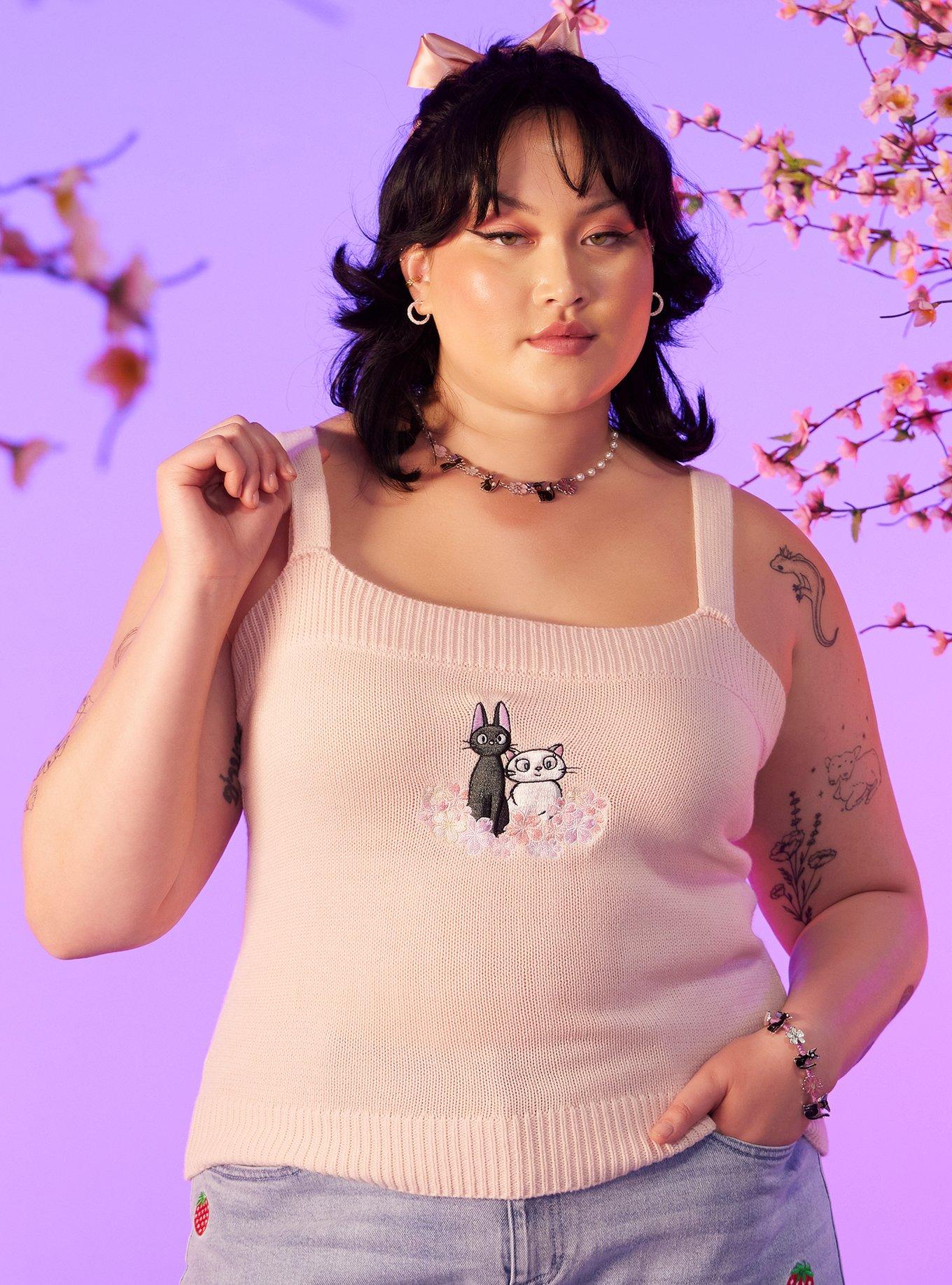Her Universe Studio Ghibli Kiki's Delivery Service Jiji & Lily Knit Cami Plus Size, MULTI, hi-res