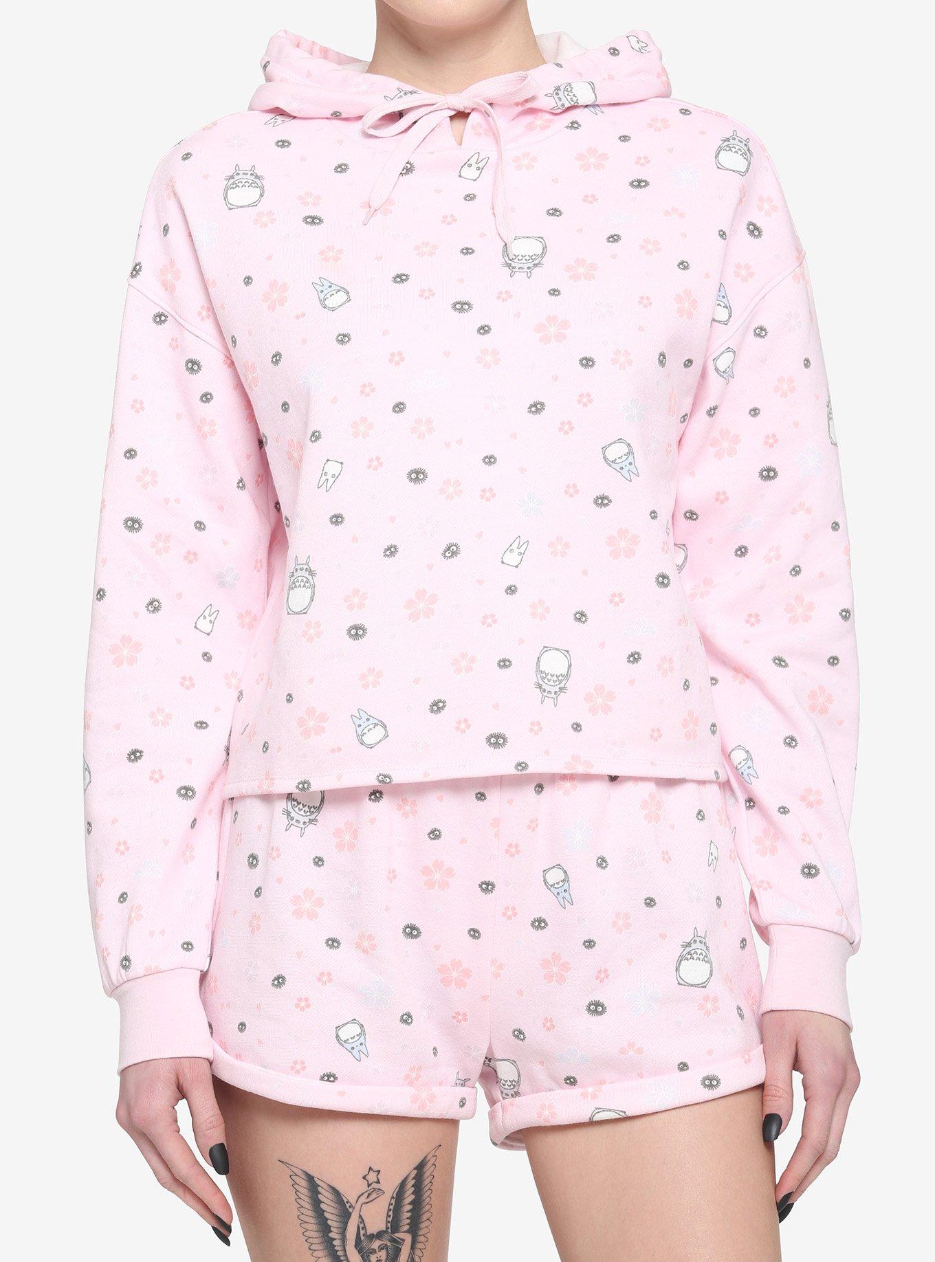 Her Universe Studio Ghibli My Neighbor Totoro Cherry Blossom Crop Hoodie |  Her Universe