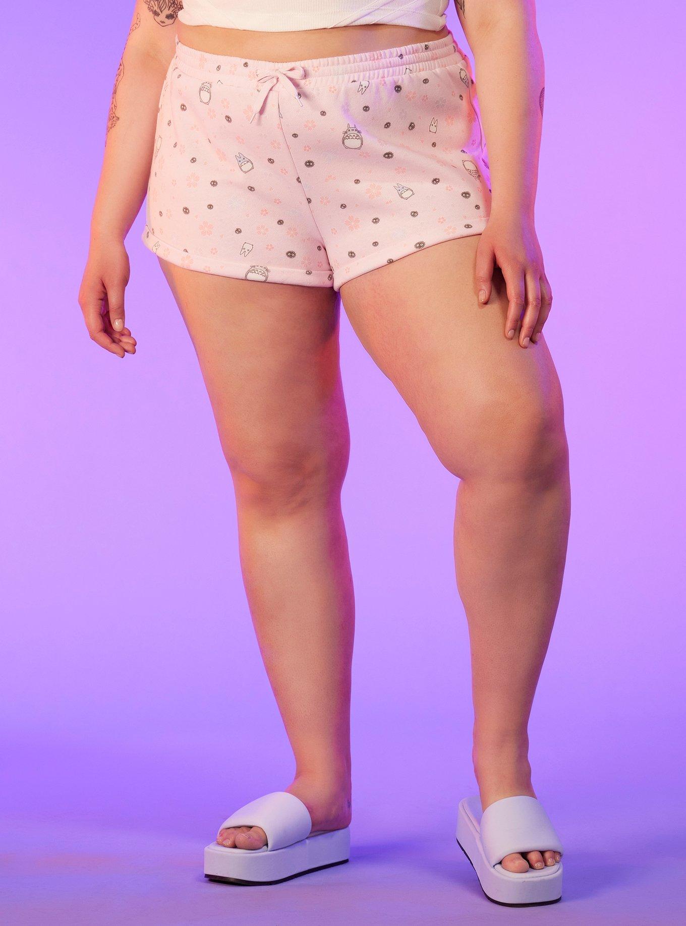 Studio Ghibli My Neighbor Totoro Cherry Blossom Lounge Shorts Plus Size, MULTI, hi-res