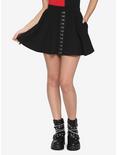 Black Hook-And-Eye Skater Skirt, BLACK, hi-res