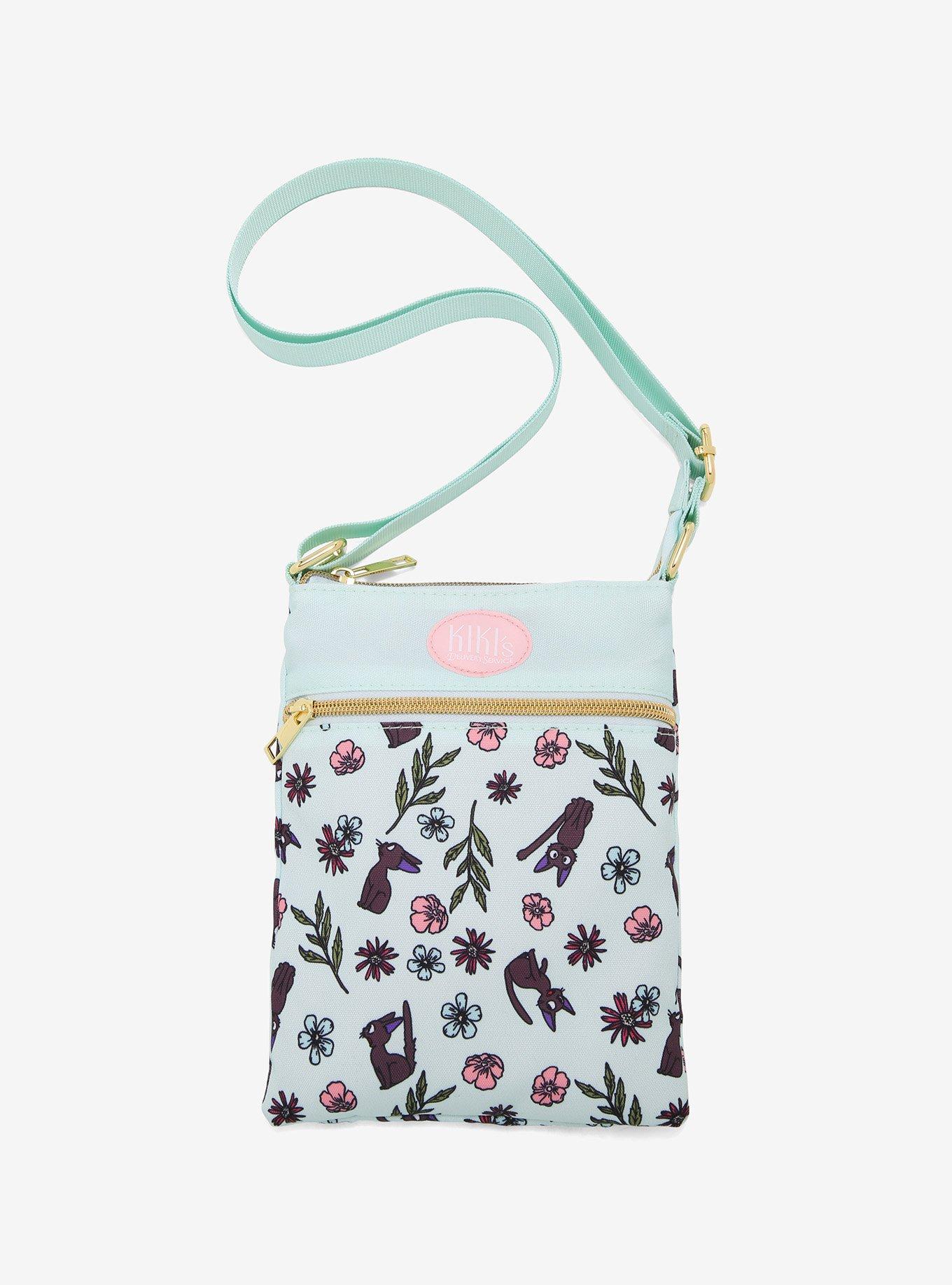 Studio Ghibli Kiki's Delivery Service Jiji Floral Passport Crossbody Bag, , hi-res