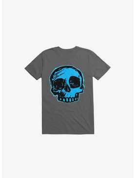 Blue Skull Asphalt Grey T-Shirt, , hi-res