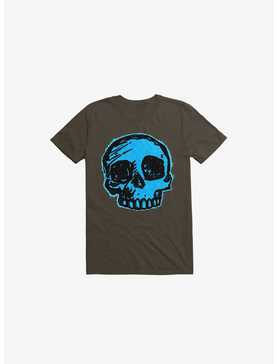 Blue Skull Brown T-Shirt, , hi-res