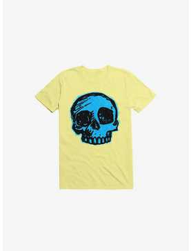 Blue Skull Corn Silk Yellow T-Shirt, , hi-res