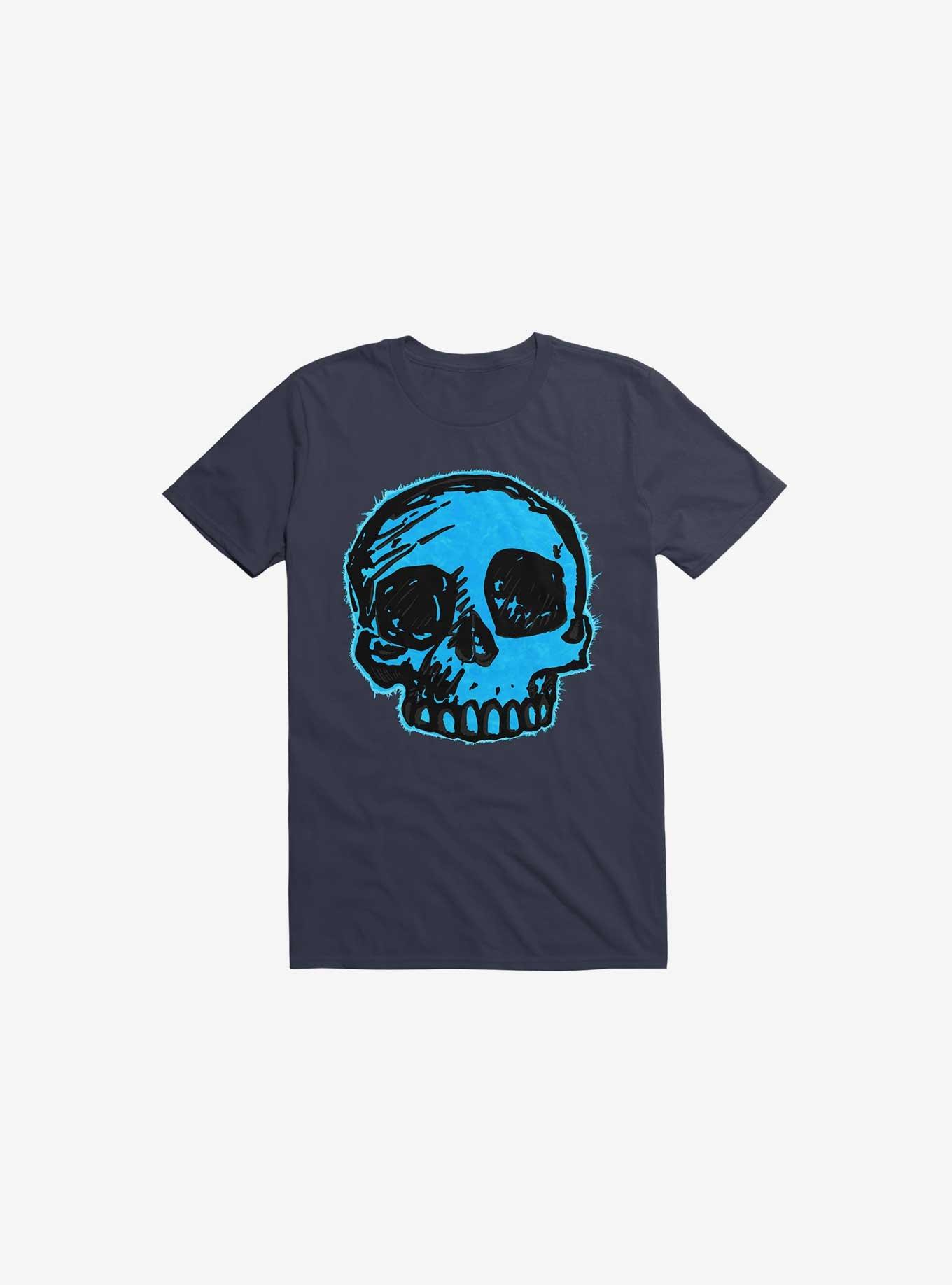 Blue Skull Navy Blue T-Shirt, NAVY, hi-res