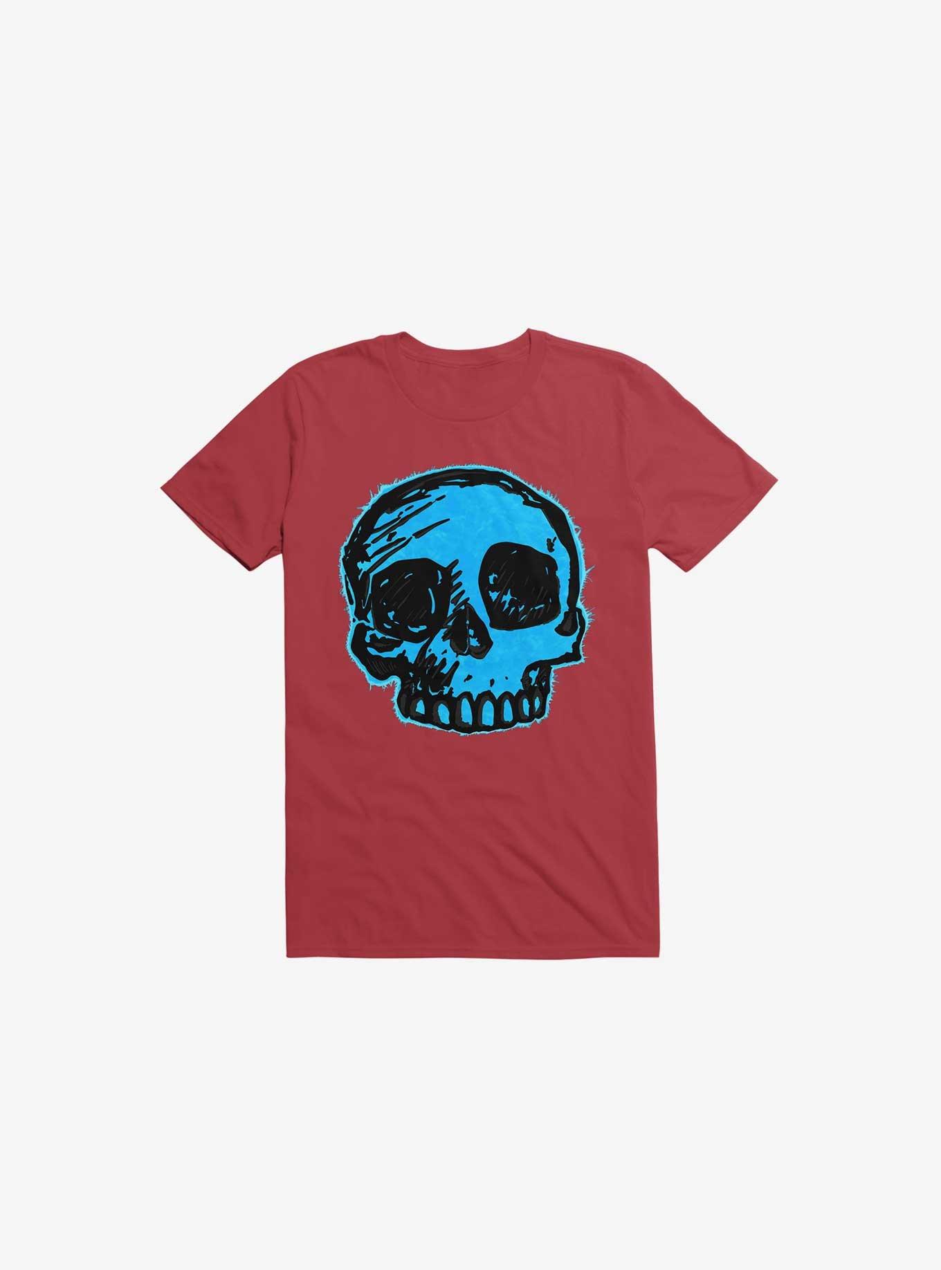 Blue Skull Red T-Shirt, RED, hi-res