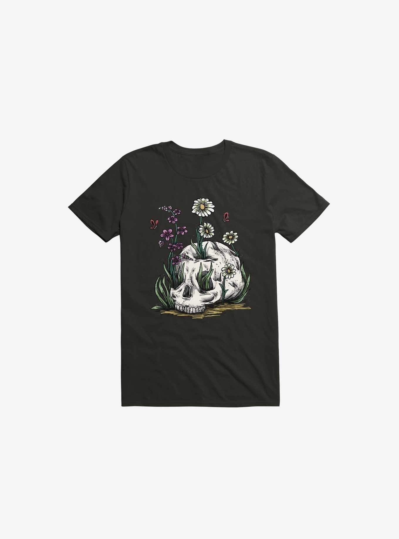 Growth Skull Black T-Shirt, BLACK, hi-res
