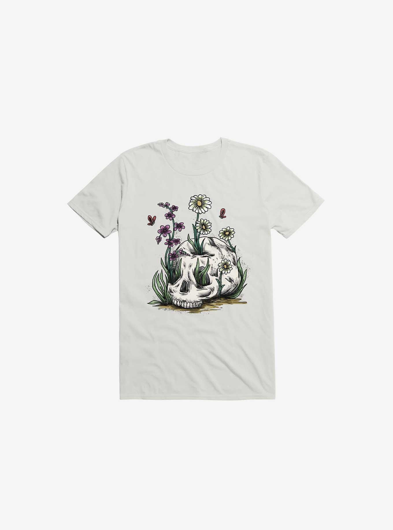 Growth Skull White T-Shirt, WHITE, hi-res