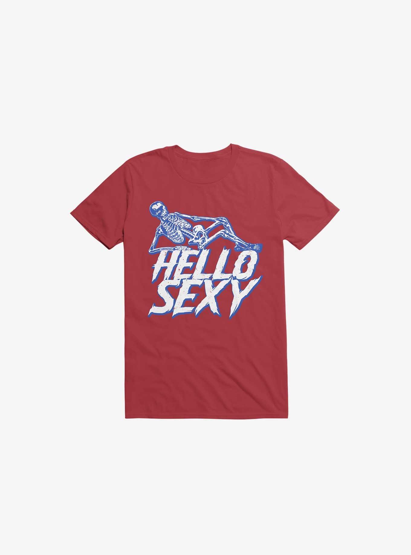 Hello Sexy Skeleton Red T-Shirt, RED, hi-res