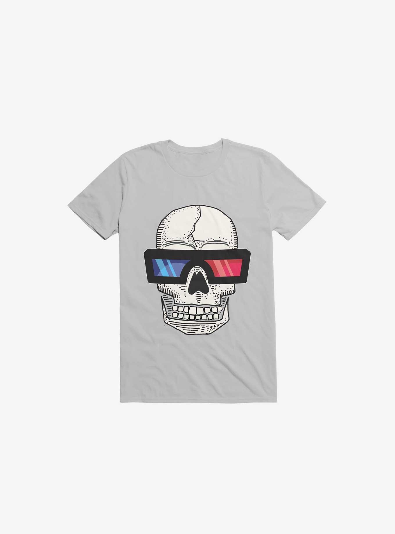 Happy Skull Living Life In 3D Ice Grey T-Shirt, , hi-res