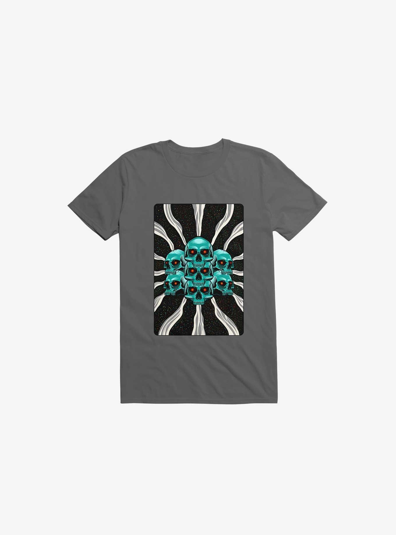 Pile Of Bones Skull Asphalt Grey T-Shirt, , hi-res