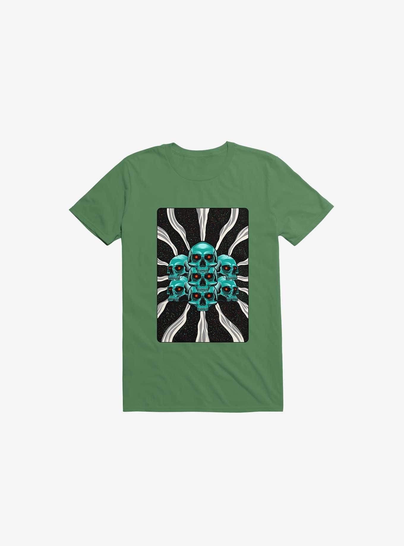 Pile Of Bones Skull Kelly Green T-Shirt, , hi-res