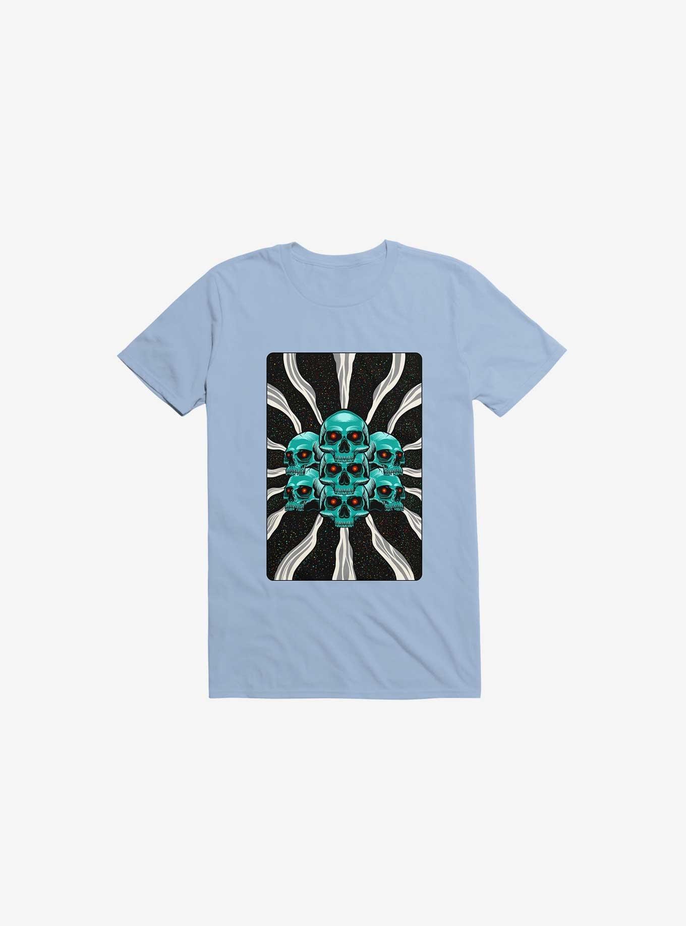 Pile Of Bones Skull Light Blue T-Shirt, , hi-res