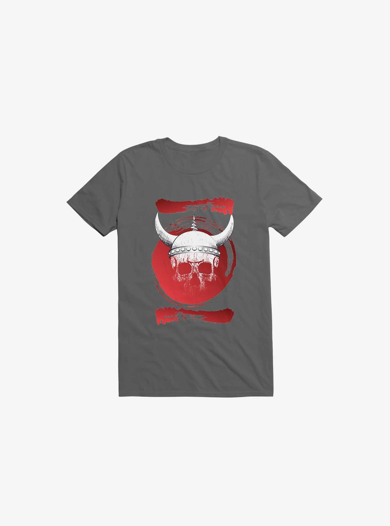 White Trippy Viking Helmet In Smears Asphalt Grey T-Shirt, , hi-res