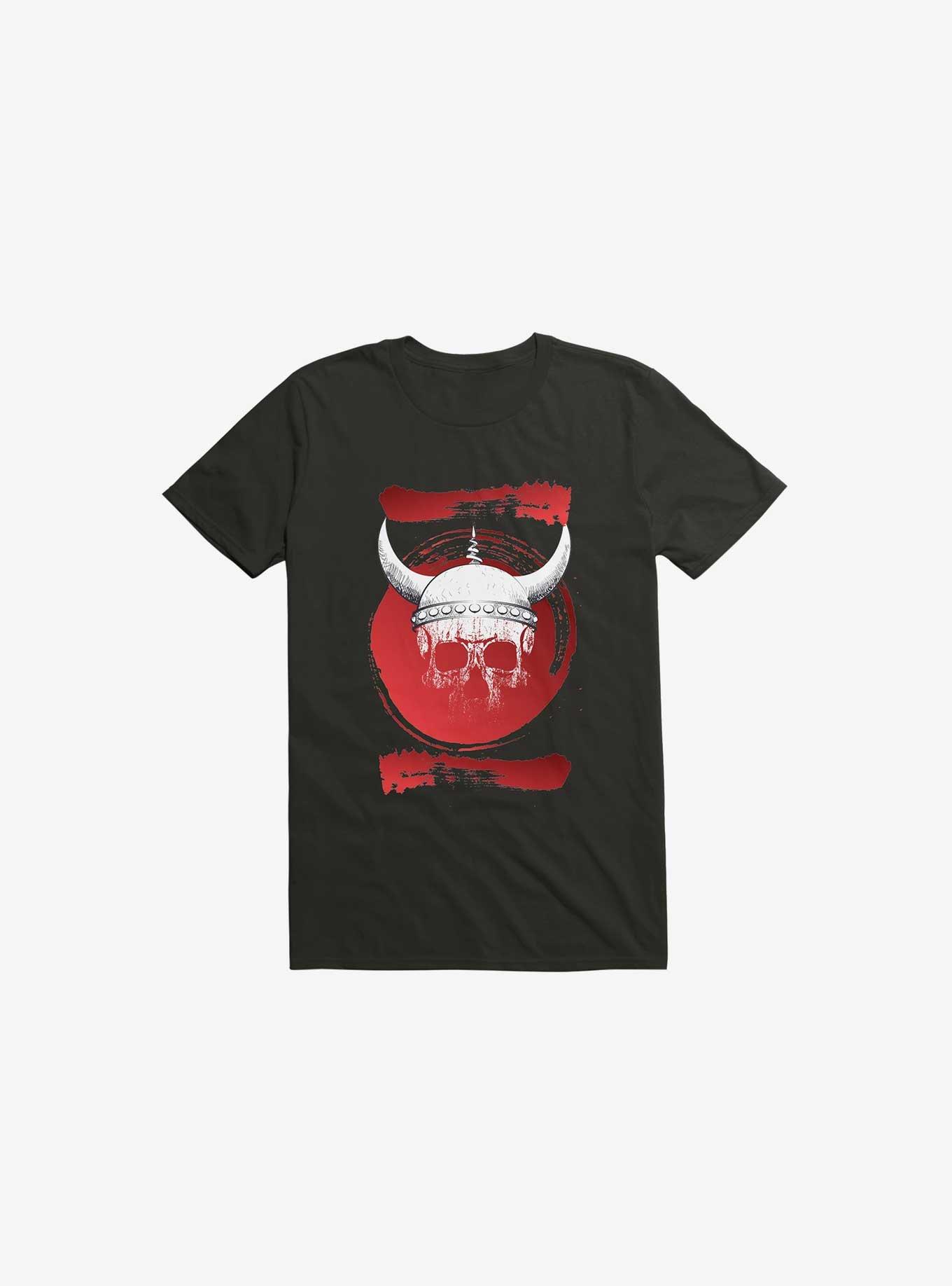 White Trippy Viking Helmet In Smears Black T-Shirt, , hi-res
