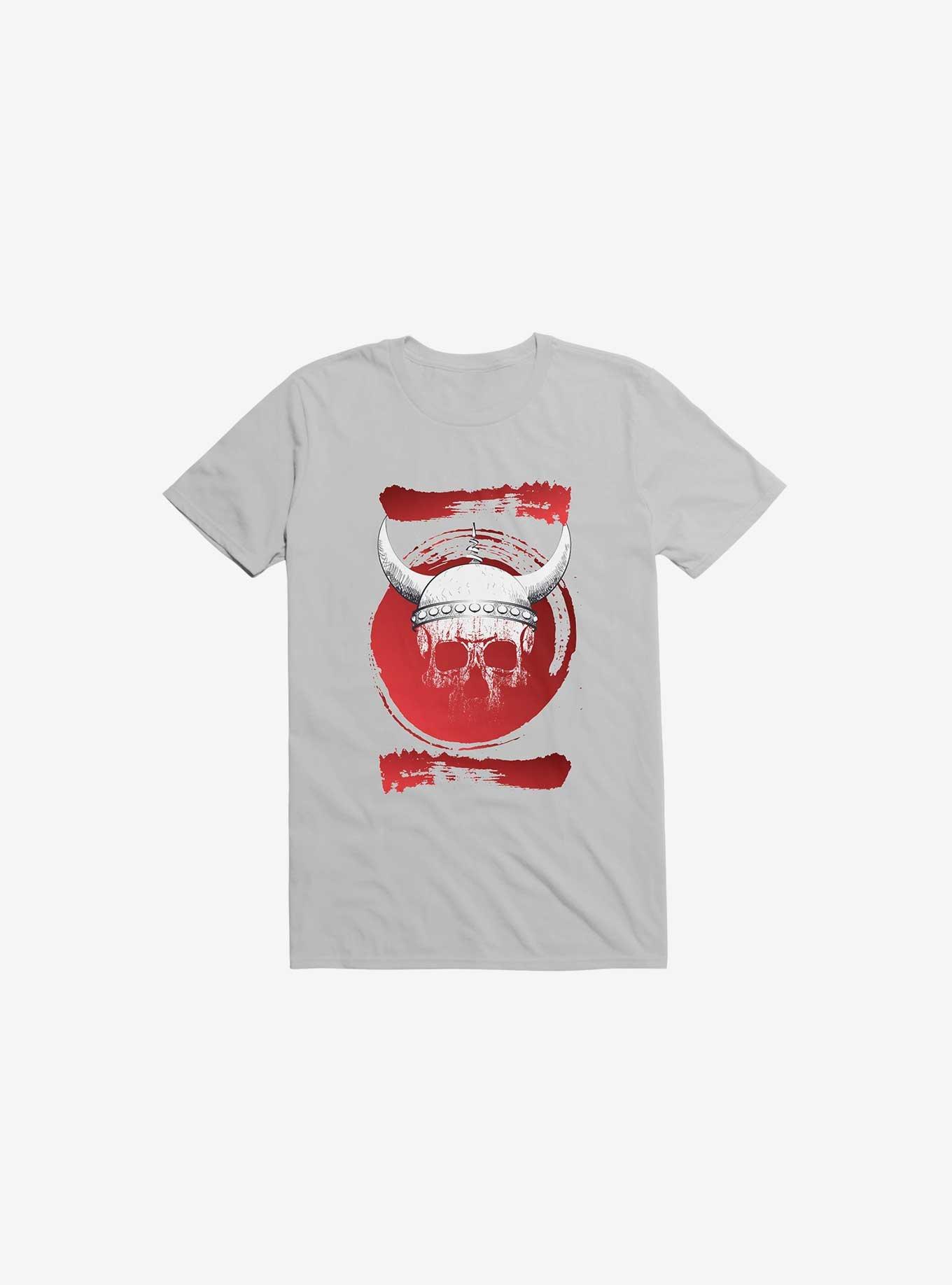 White Trippy Viking Helmet In Smears Ice Grey T-Shirt, , hi-res