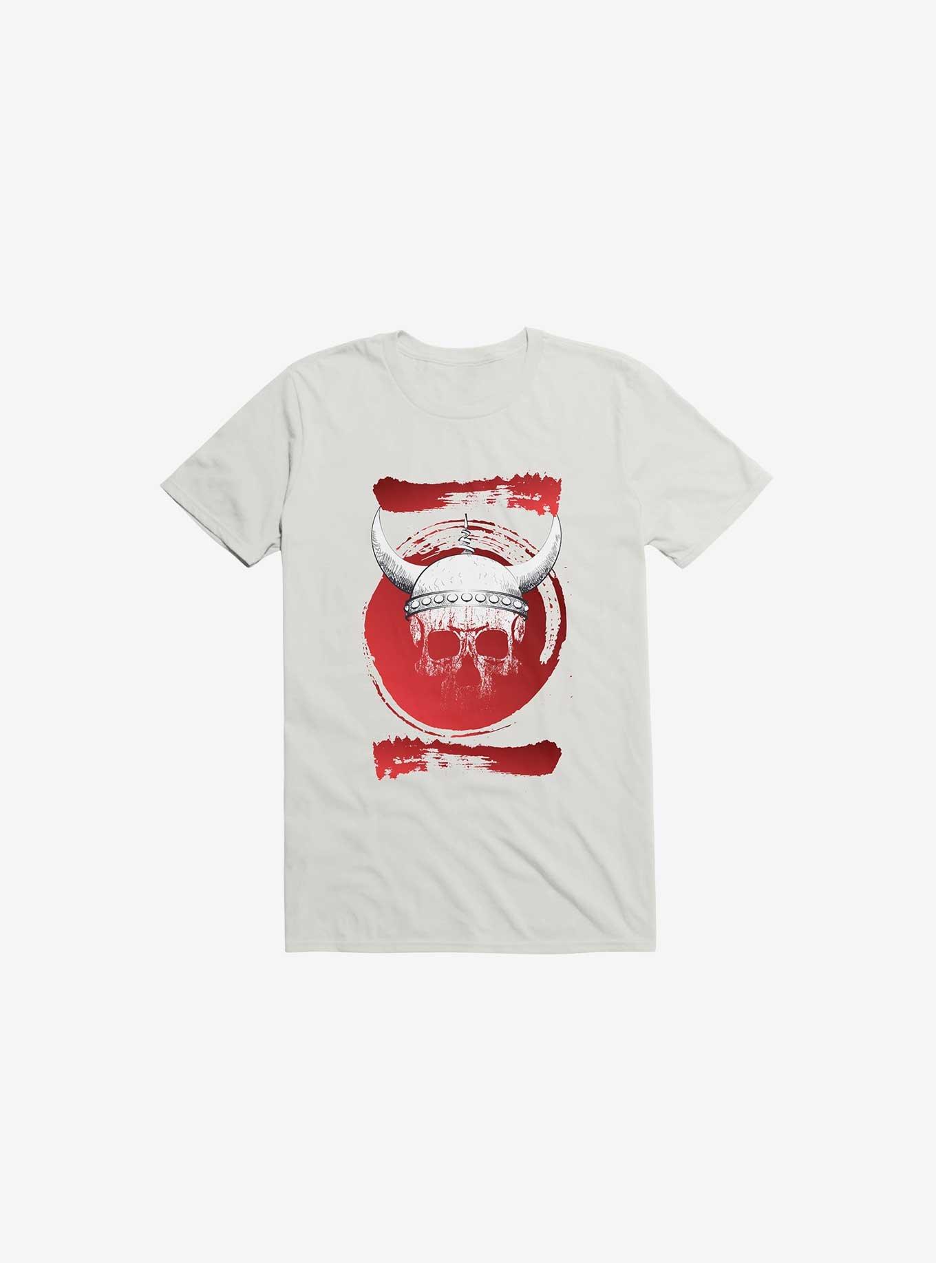 White Trippy Viking Helmet In Smears White T-Shirt, , hi-res