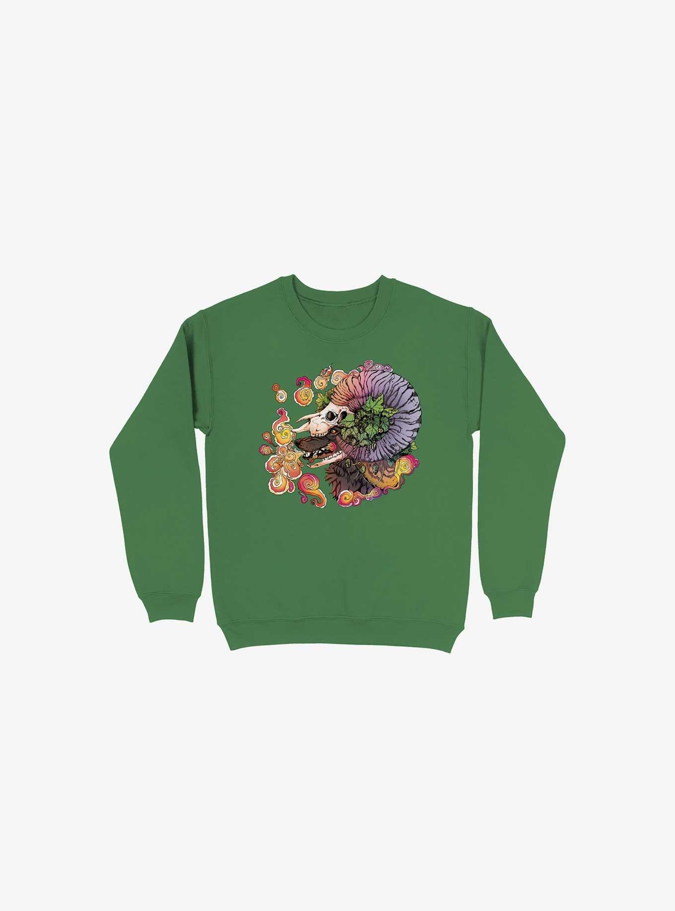 What Doesn't Kill You Becomes Your Armor Wolf And Sheep Kelly Green Sweatshirt, , hi-res