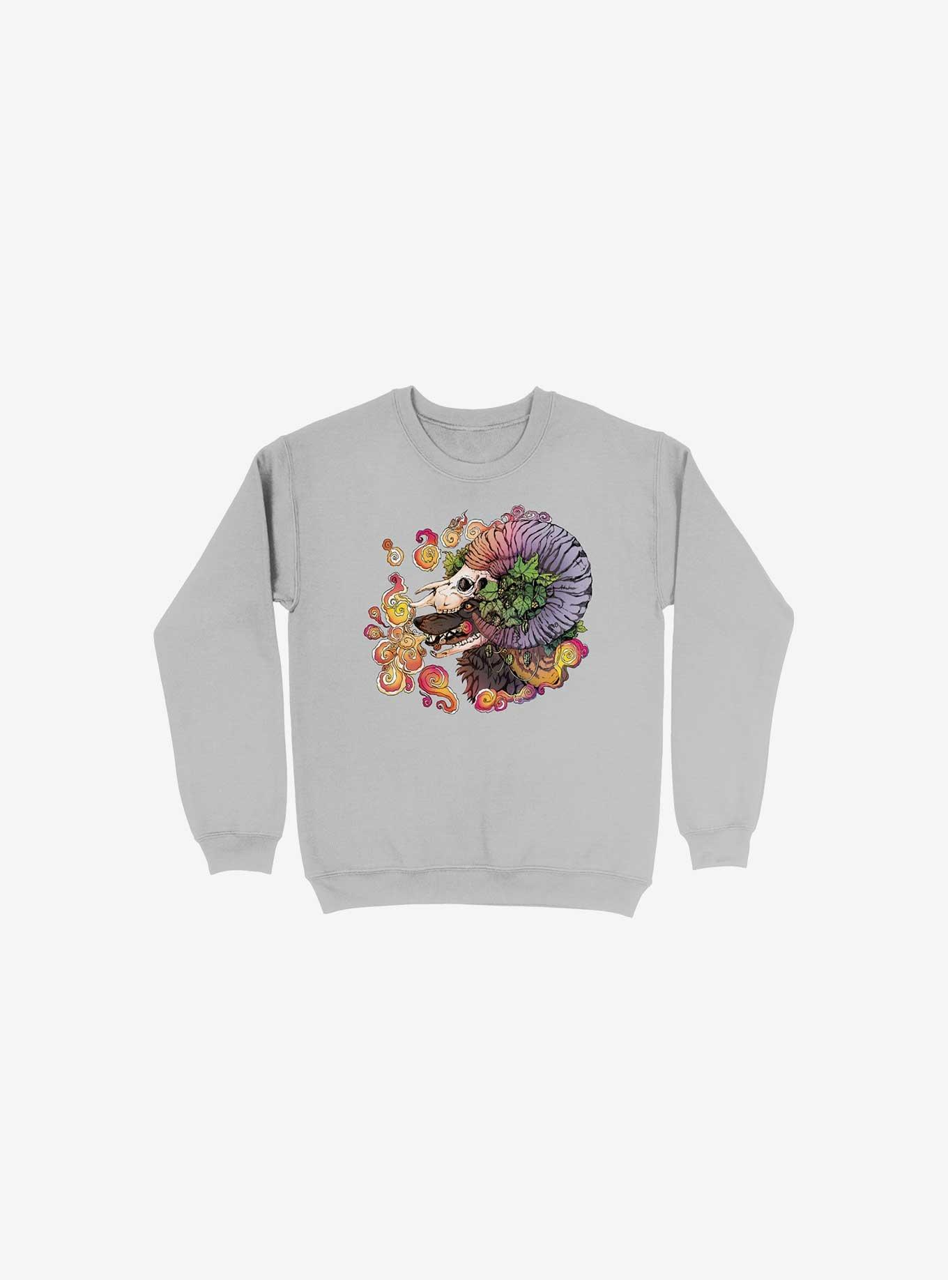 What Doesn't Kill You Becomes Your Armor Wolf And Sheep Silver Sweatshirt, , hi-res