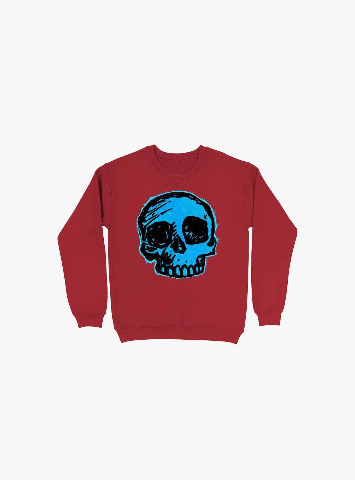 Blue Skull Red Sweatshirt, , hi-res