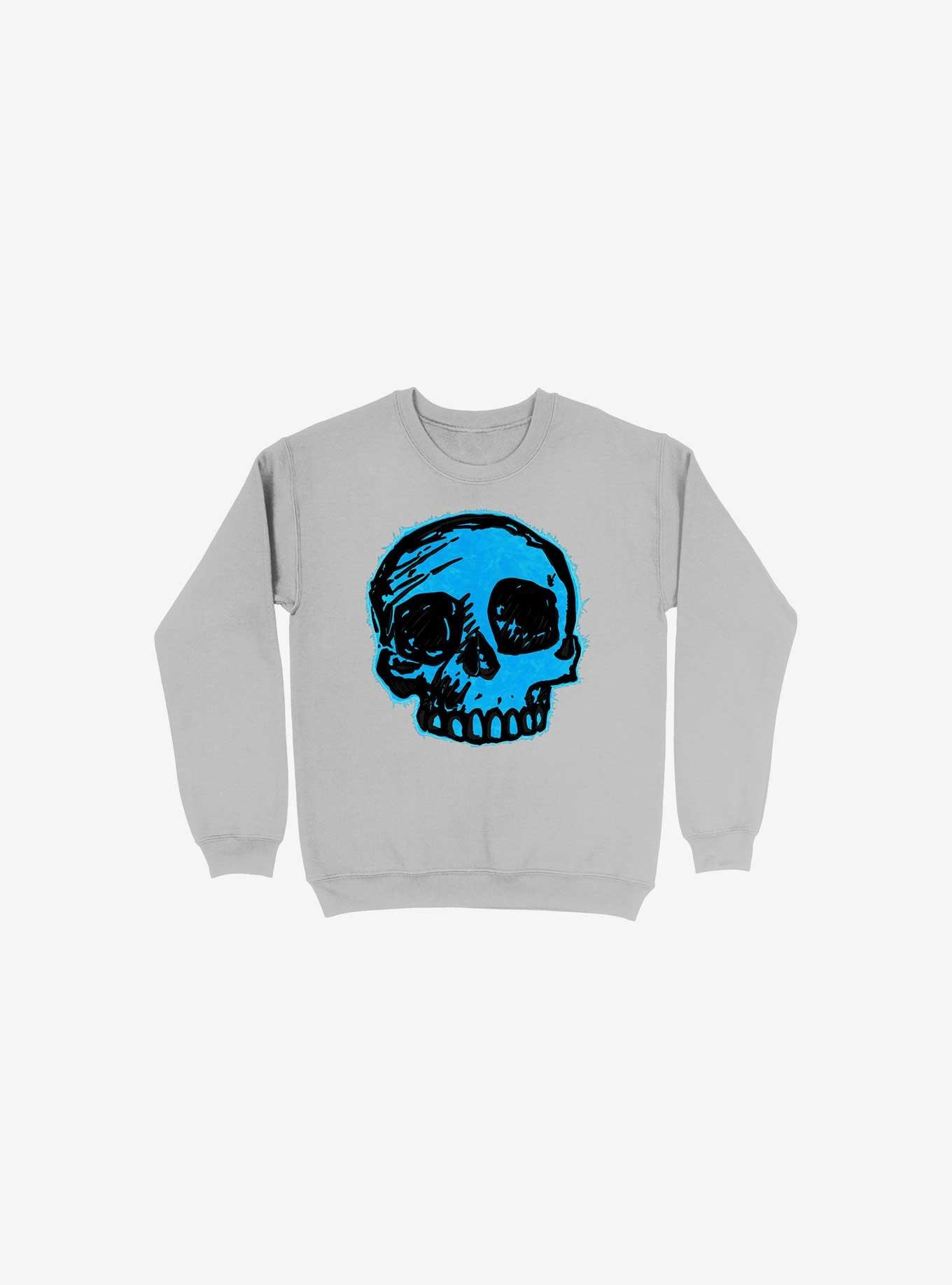 Blue Skull Silver Sweatshirt, , hi-res