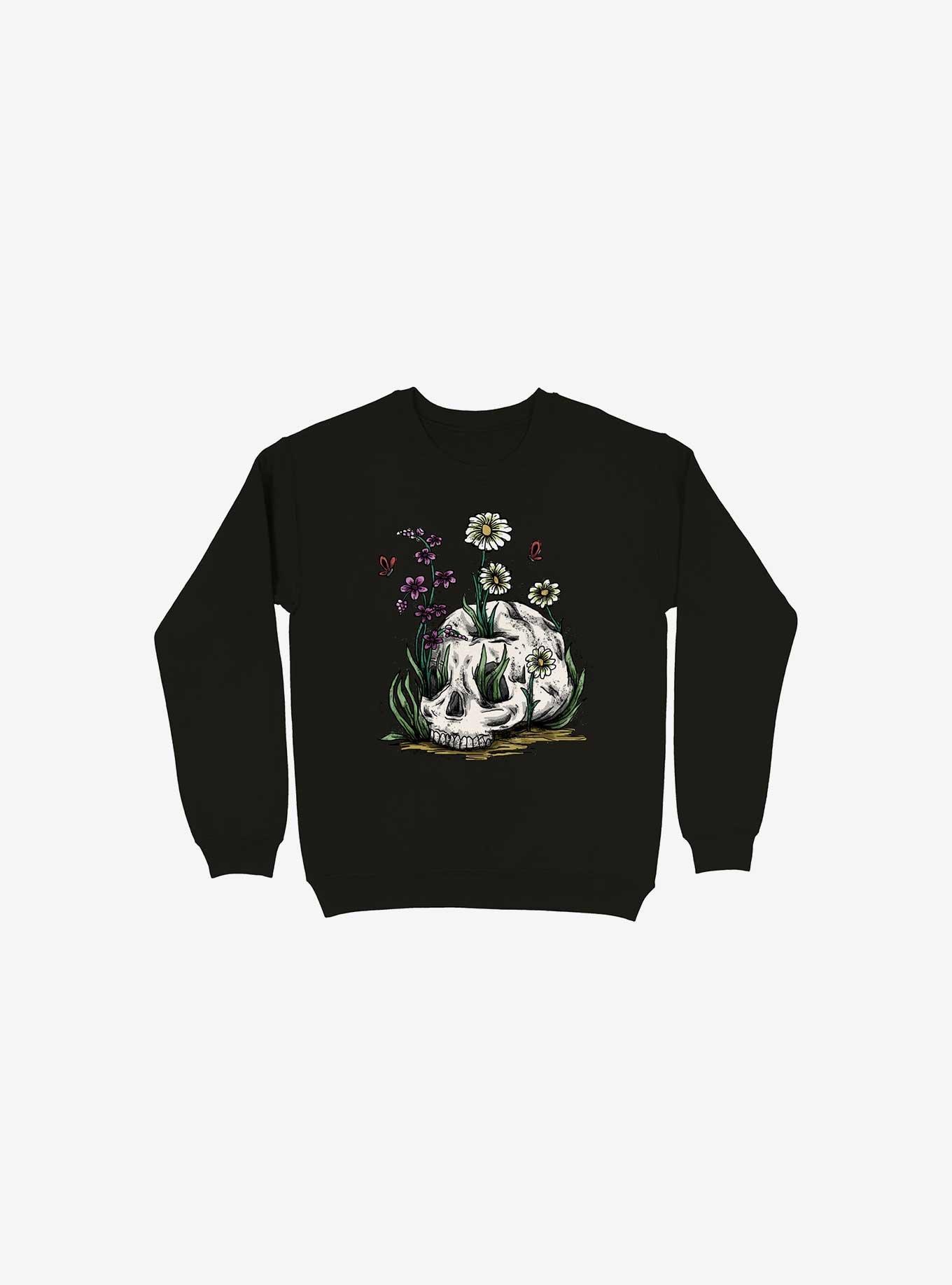 Growth Skull Black Sweatshirt, BLACK, hi-res