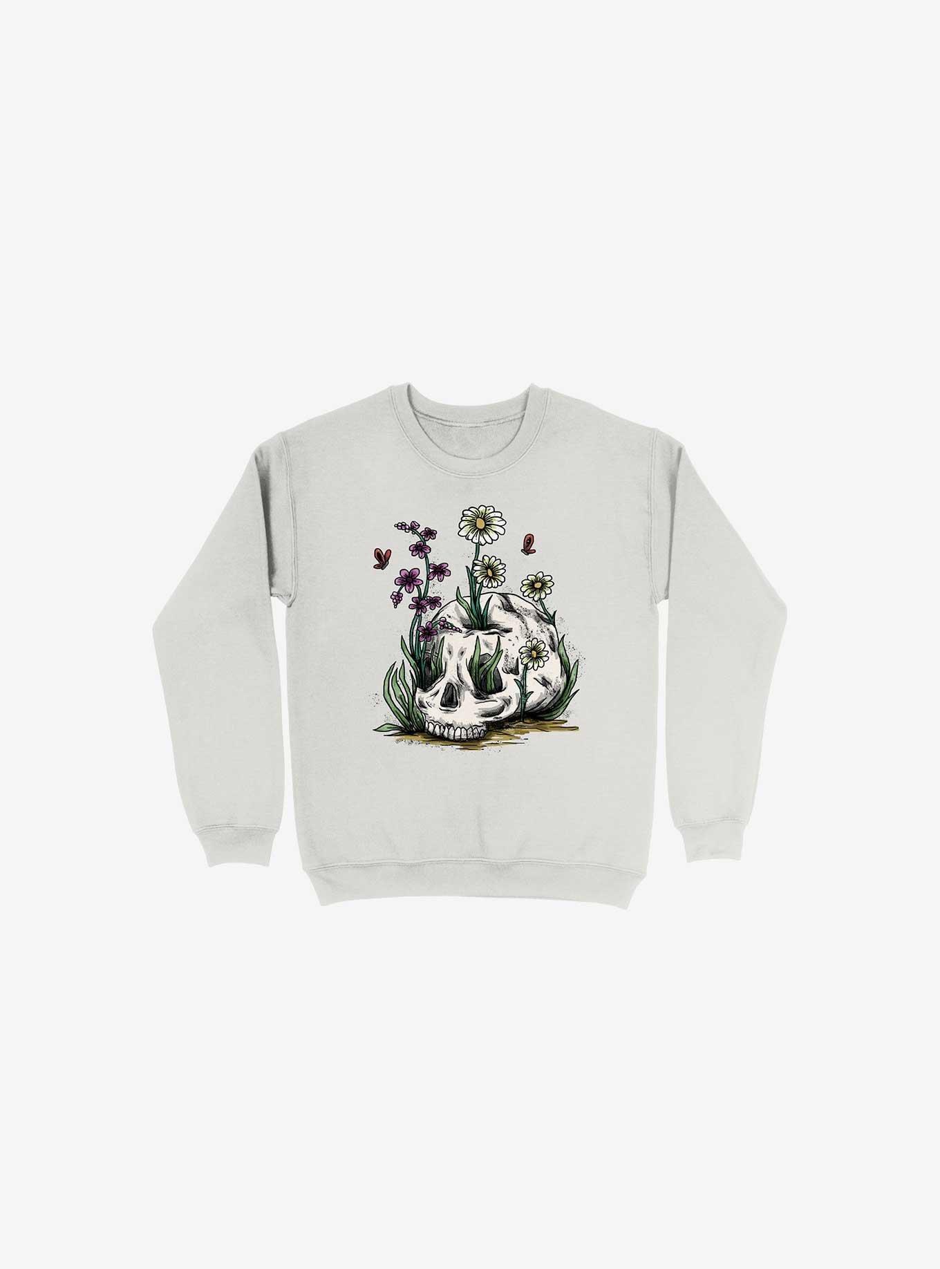 Growth Skull White Sweatshirt, , hi-res