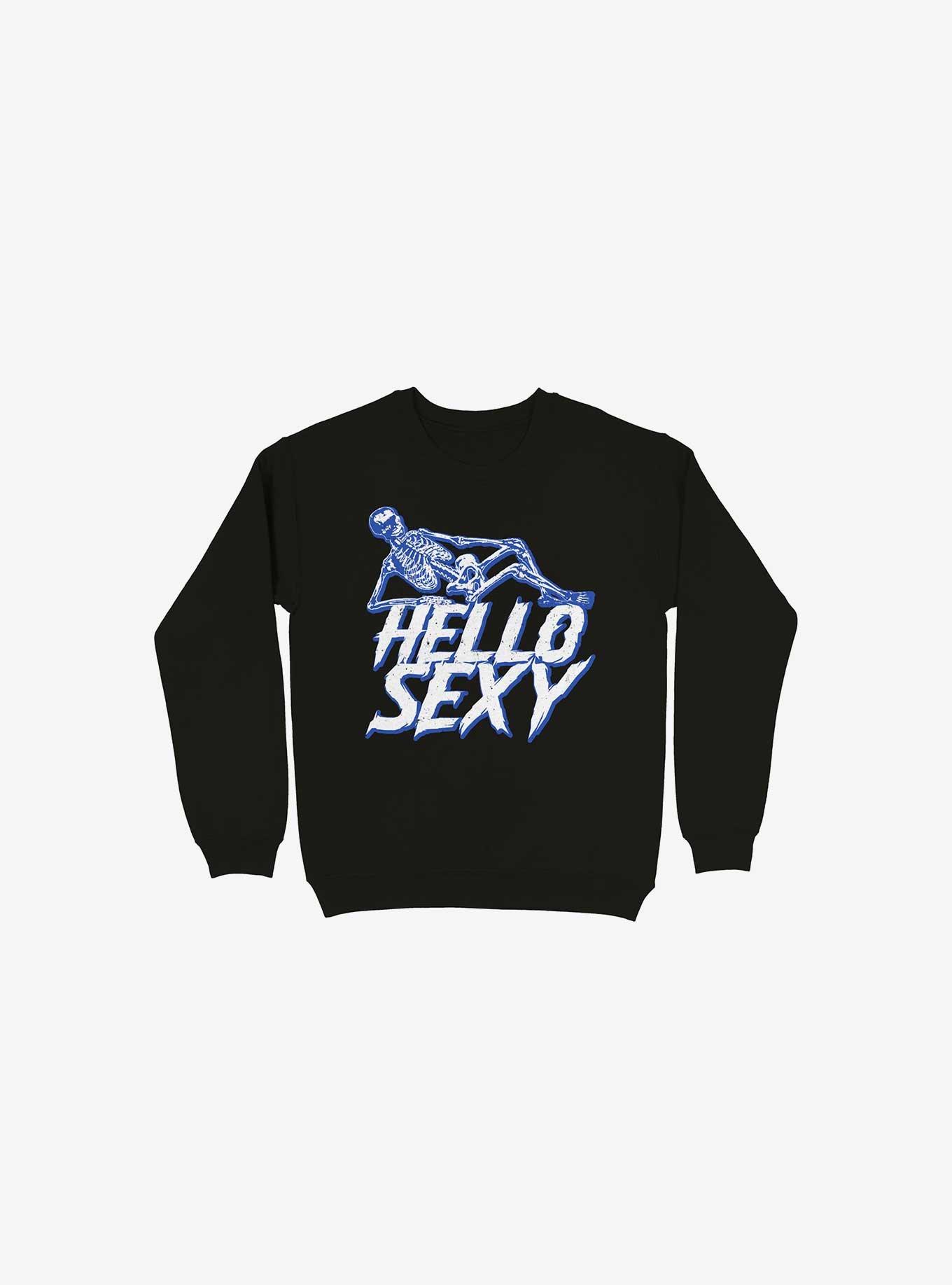 Hello Sexy Skeleton Black Sweatshirt, BLACK, hi-res