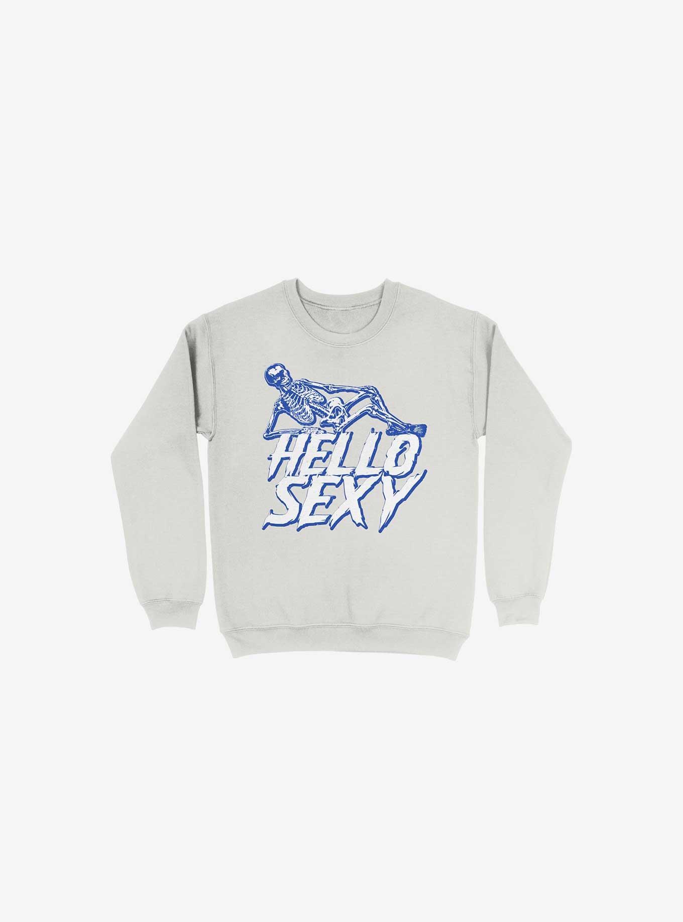 Hello Sexy Skelton White Sweatshirt, , hi-res