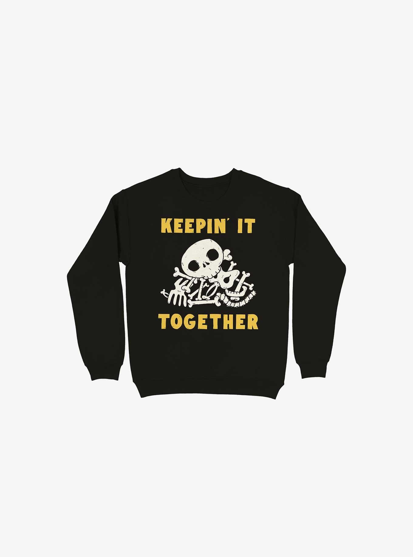 Keepin It Together Bones Black Sweatshirt, BLACK, hi-res