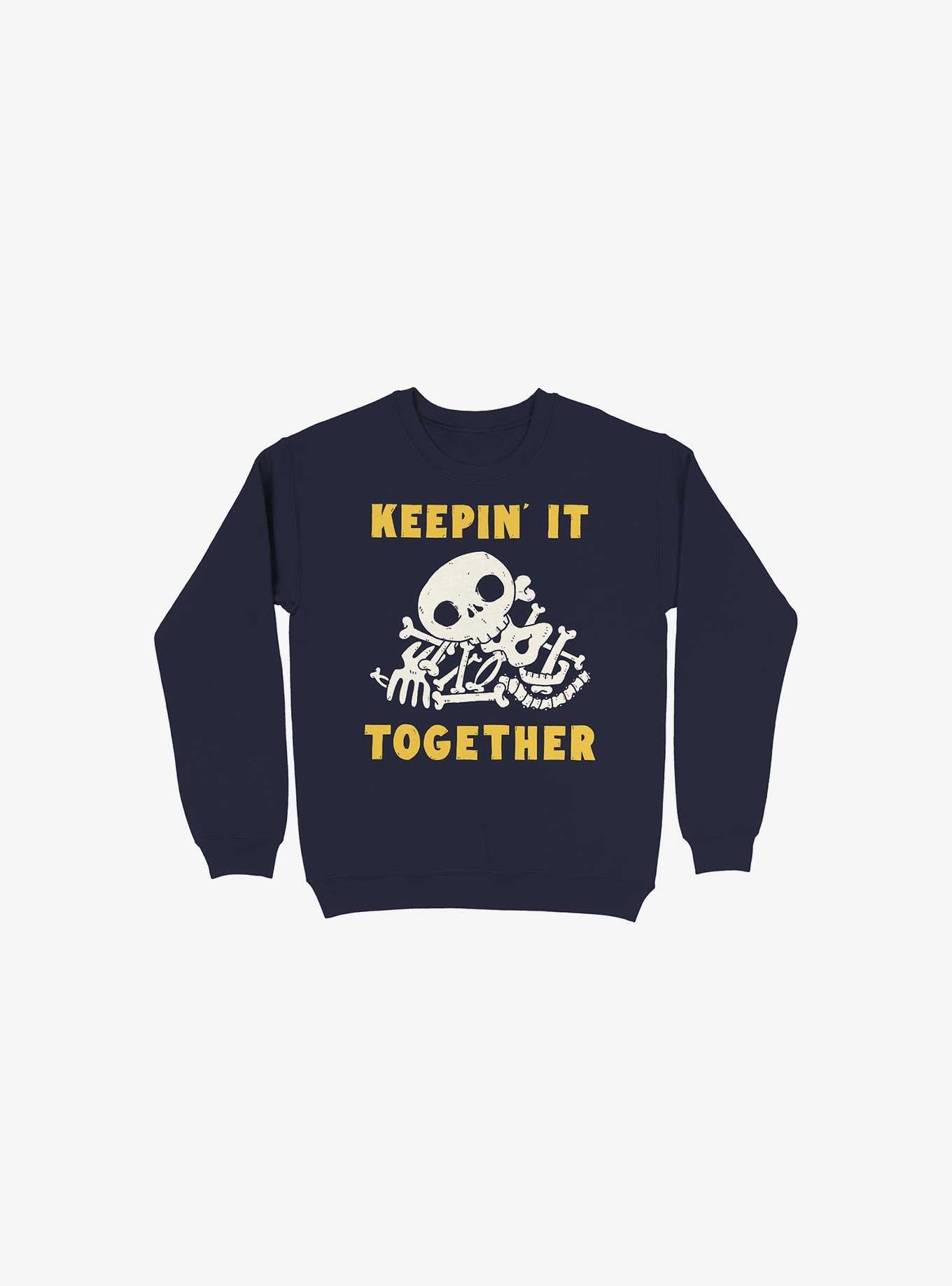 Keepin It Together Bones Navy Blue Sweatshirt, NAVY, hi-res