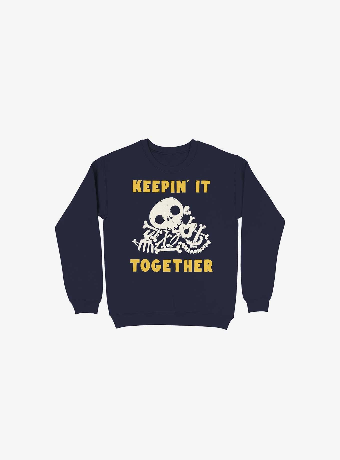 Keepin It Together Bones Navy Blue Sweatshirt, , hi-res