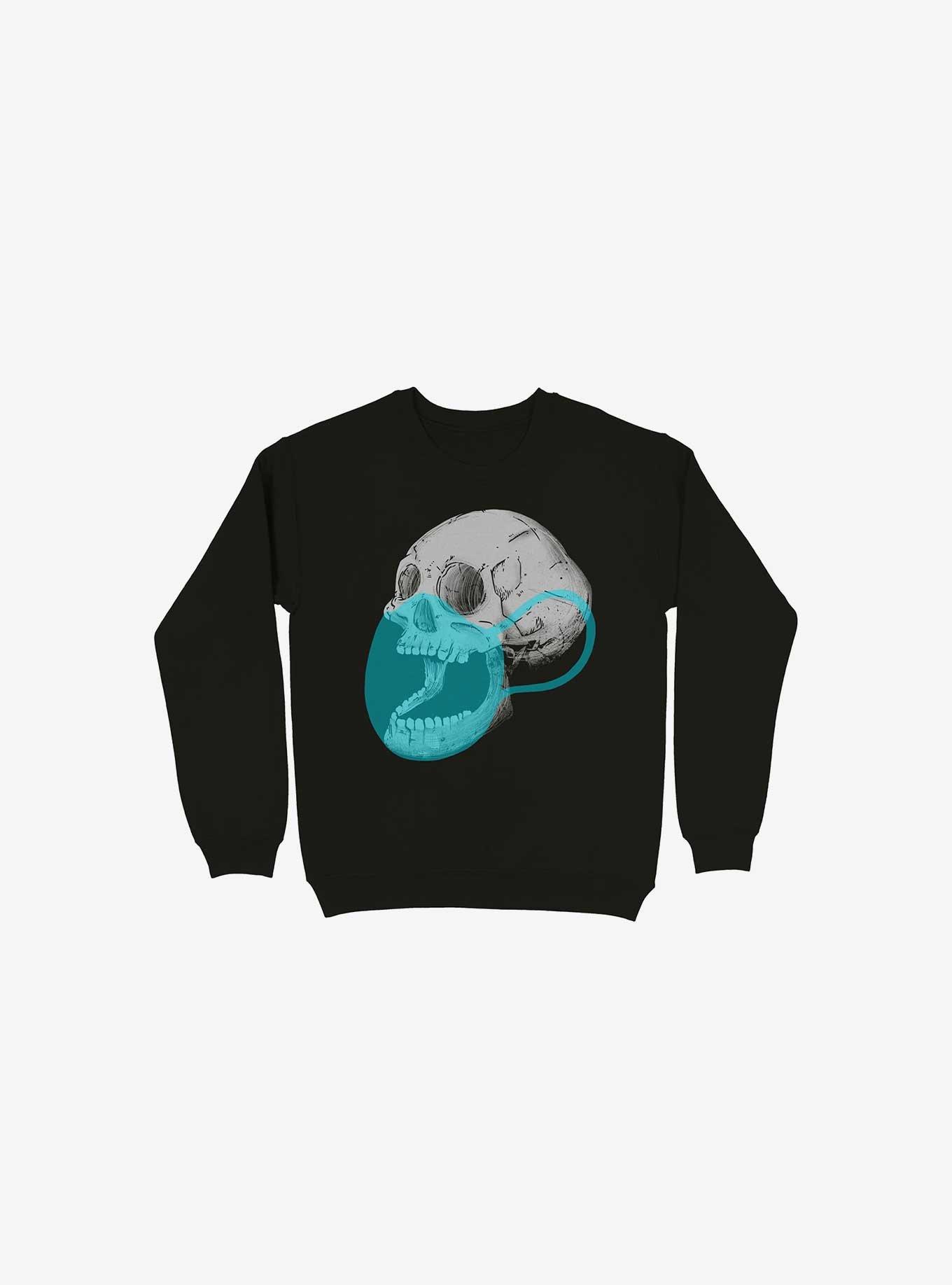 Mask On Skull Black Sweatshirt, , hi-res